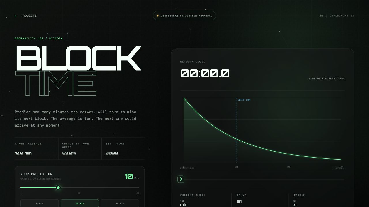 Block Time Bitcoin probability game preview