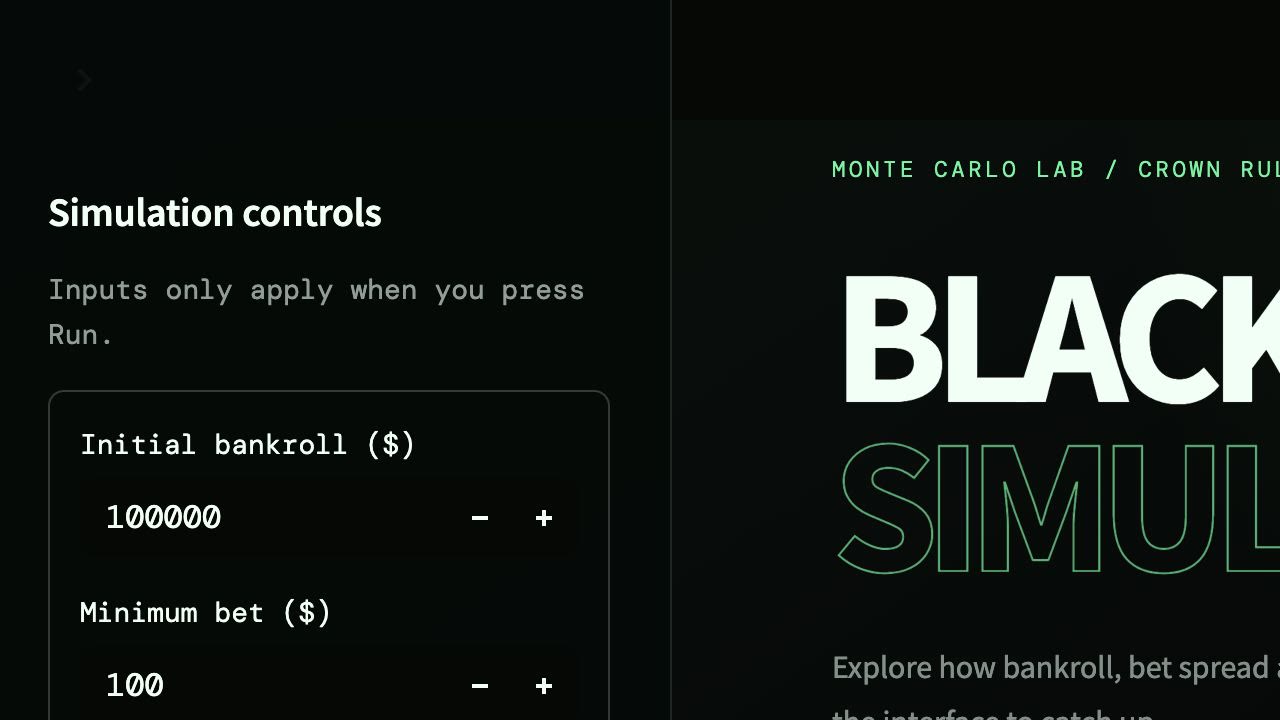 Crown Blackjack Monte Carlo Simulator